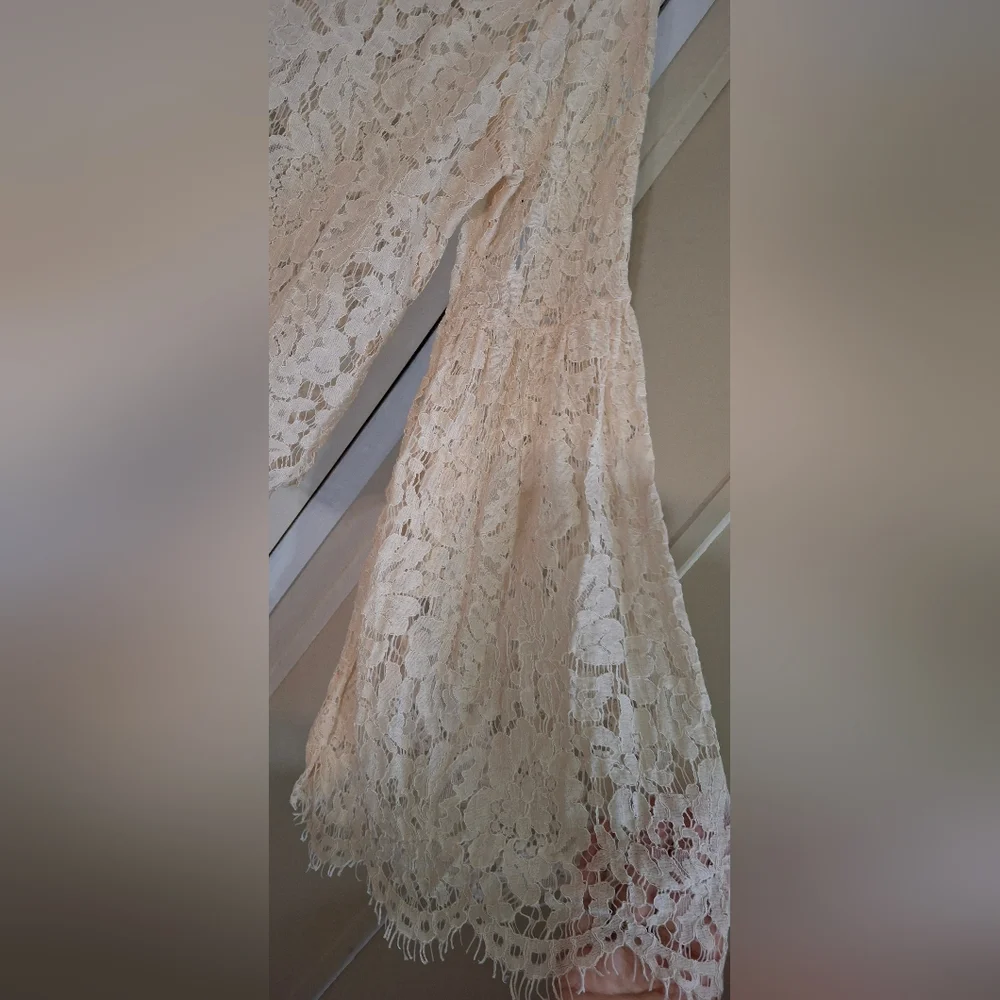 Atard State Peasant Top Elegant Lace Overlay Top Bell Sleeve Bohem Bell Western